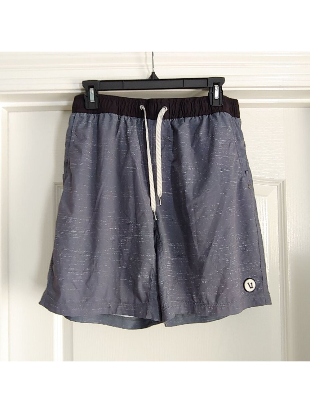 Vuori Mens Kore Shorts Lined Drawstring Pockets 7" Heather Gray 33